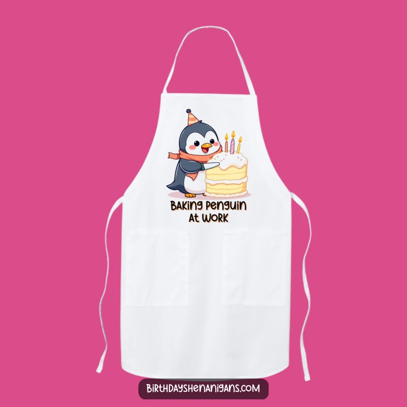 Funny Penguin Birthday Scarf Apron: Kitchen Fun For Bakers, Perfect Funny Gift!