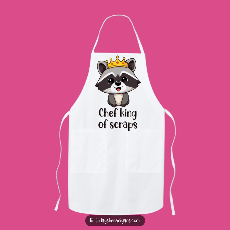 Funny Raccoon Crown Apron: Rule Your Kitchen with This Hilarious Chef's Gear