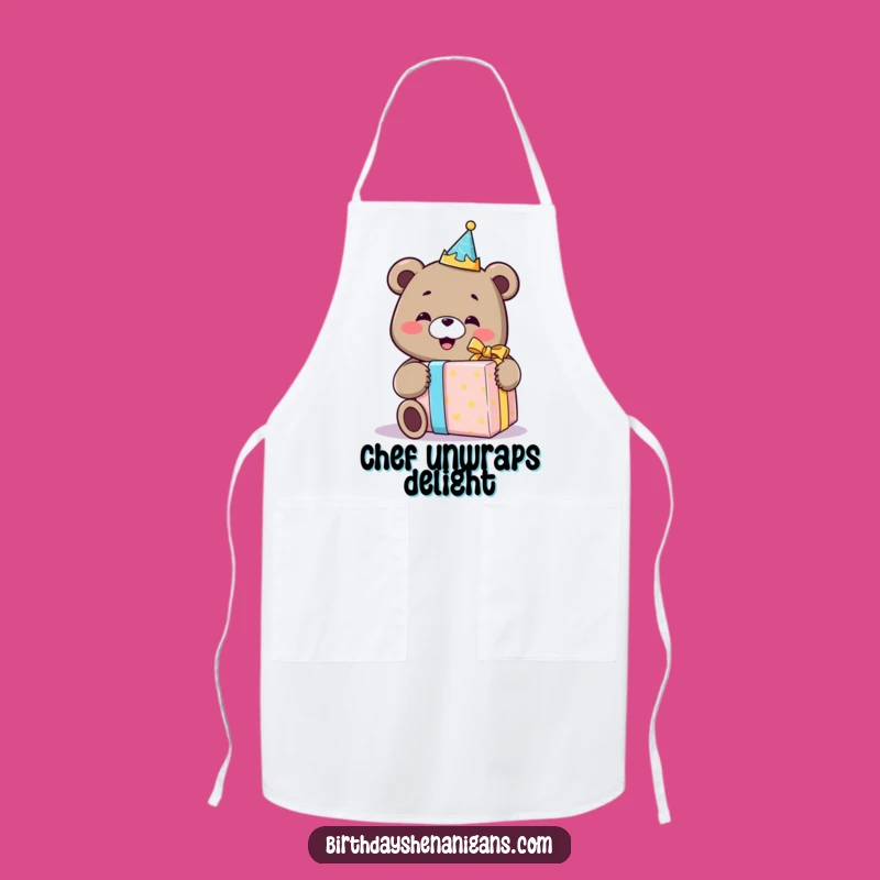 Funny Bear Birthday Crown Apron: Kitchen Joy For Celebrations, Perfect Funny Gift!