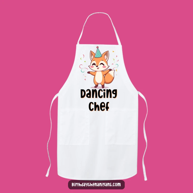 Funny Fox Apron: Dancing Chef's Delight, Perfect Party Gift!