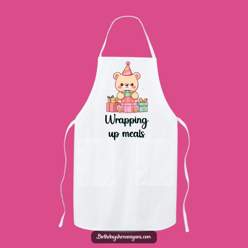 Funny Kawaii Bear Kitchen Apron: Hilarious Gift for the Party Chef