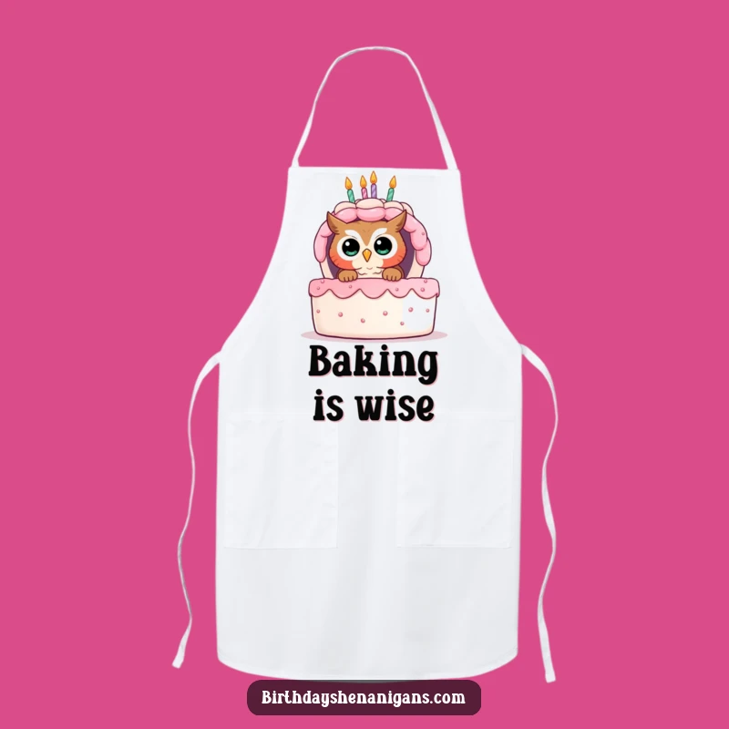 Funny Owl Birthday Cake Apron - Curious Chef Gift