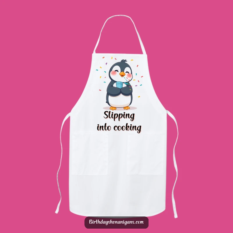 Funny Penguin Confetti Apron - Wobbly Bird Party Chef Gift