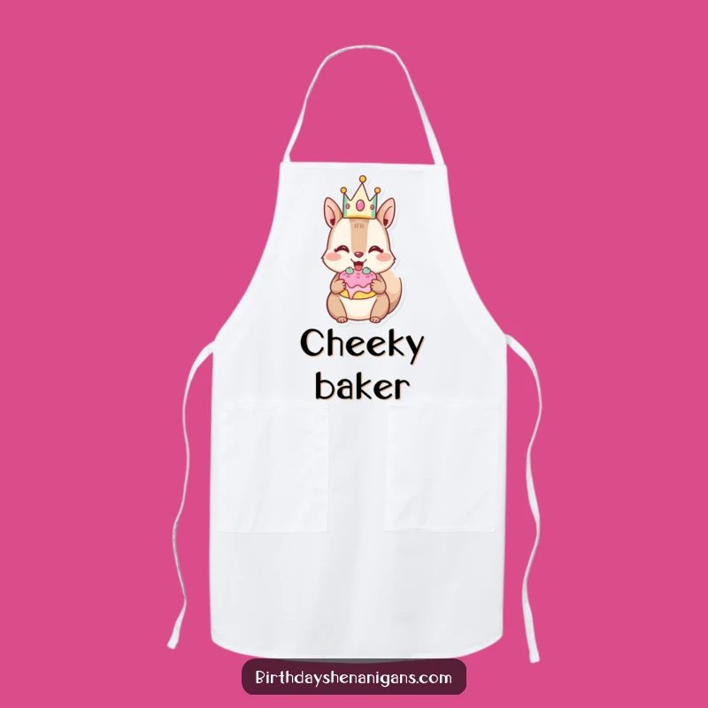 Funny Squirrel Apron: Cake Chef's Delight, Perfect Baking Gift!