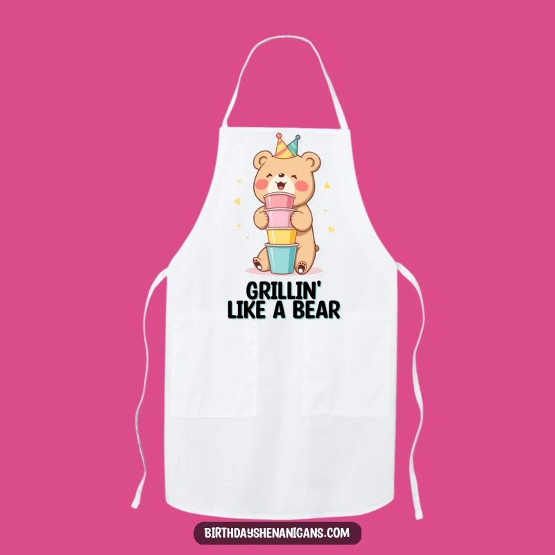 Funny Bear Party Cups Apron: Cook with Fun using This Hilarious Gift