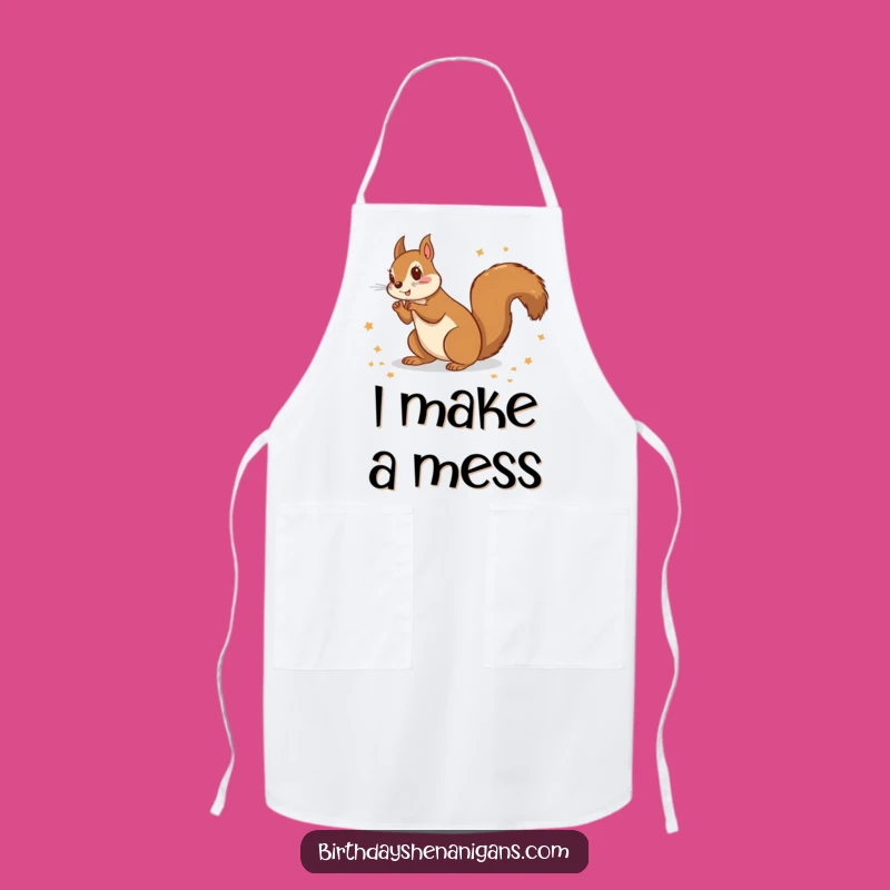 Funny Squirrel Wrapping Paper Apron: Cook With Holiday Mischief