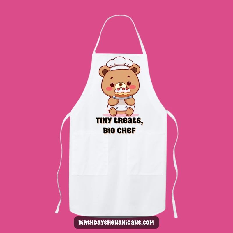 Funny Kawaii Bear Chef Tiny Cake Apron: Cook with Comical Flair