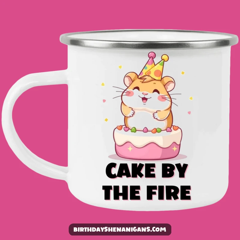 Campfire Cake Party: Funny Kawaii Hamster Mug