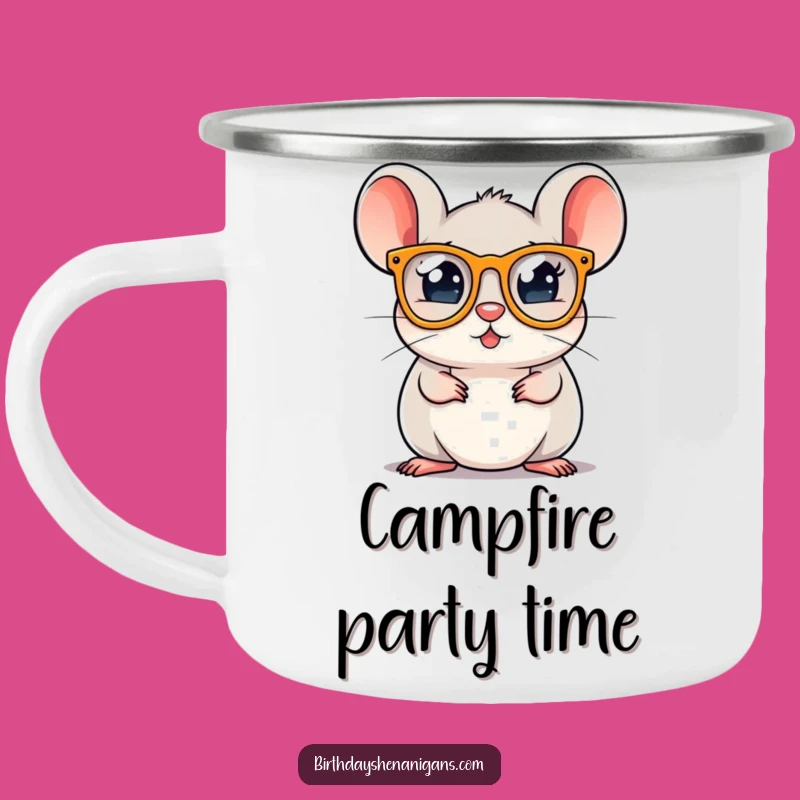 Funny Mouse Party Enamel Mug: Cheers to Fun, Unique Present