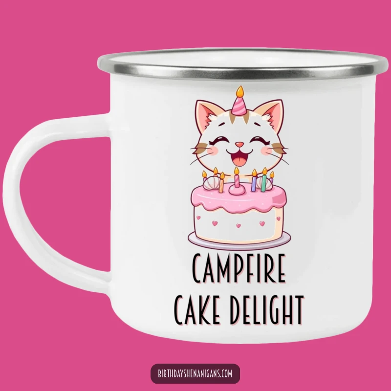 Funny Kawaii Cat Campfire Mug: Hilarious Gift for Outdoor Baking Fun