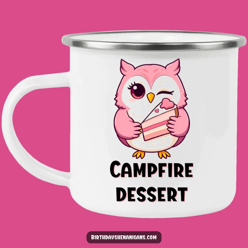 Funny Winking Owl Camping Mug: Enjoy Treats Outdoors with This Hilarious Companion