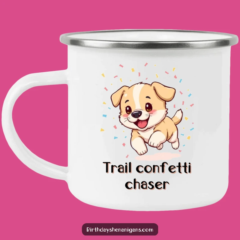 Durable Funny Puppy Confetti Camp Mug - Cheerful Sips on Adventures
