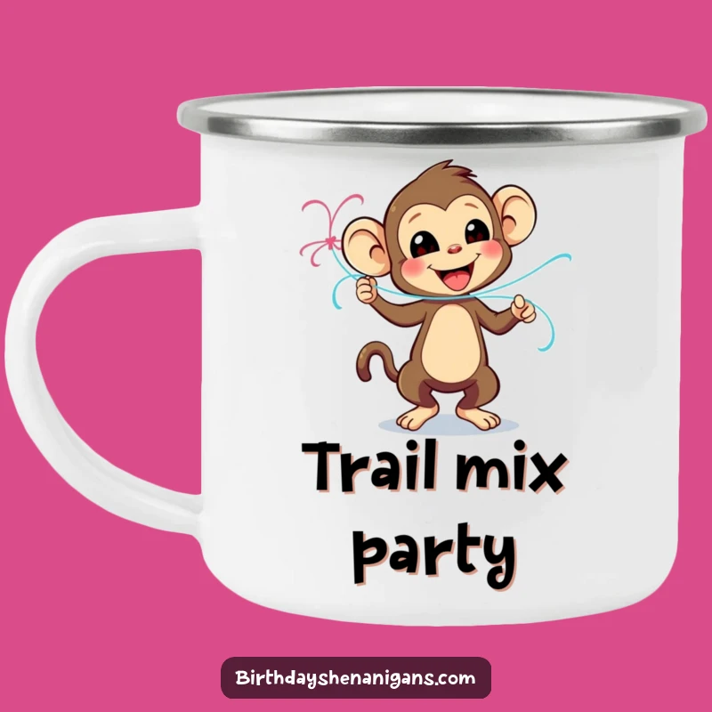 Funny Monkey Campfire Mug, Playful Dancer - Outdoor Funny Gift