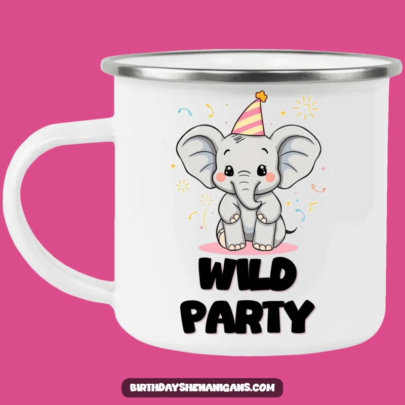 Funny Elephant Camping Mug: Popper Sprayer Enamel Mug, Outdoor Celebration Gift!