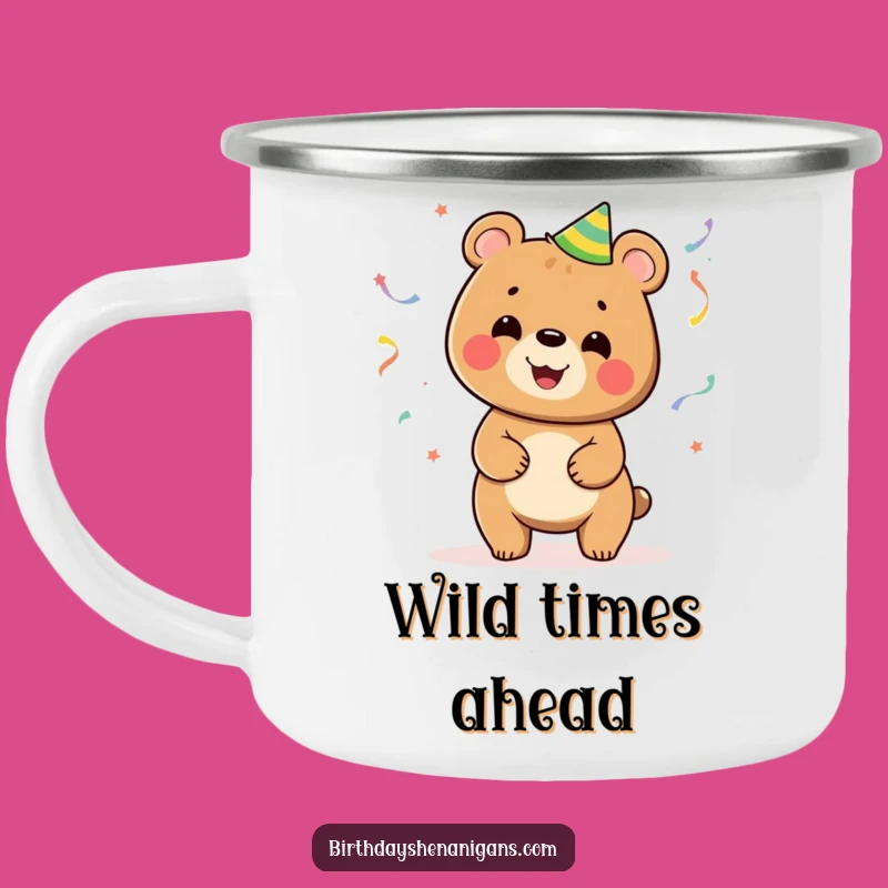 Funny Bear Juggling Streamers Camping Mug: Adventure Fuelled by Fun!