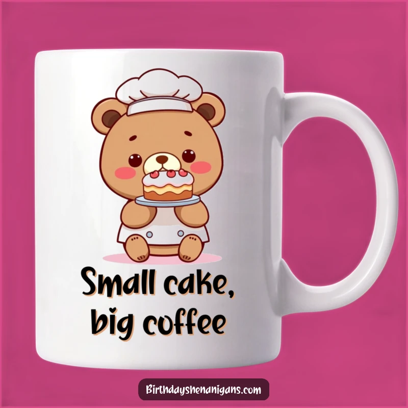 Funny Kawaii Bear Chef Tiny Cake Mug: A Hilarious Dessert Lover's Gift
