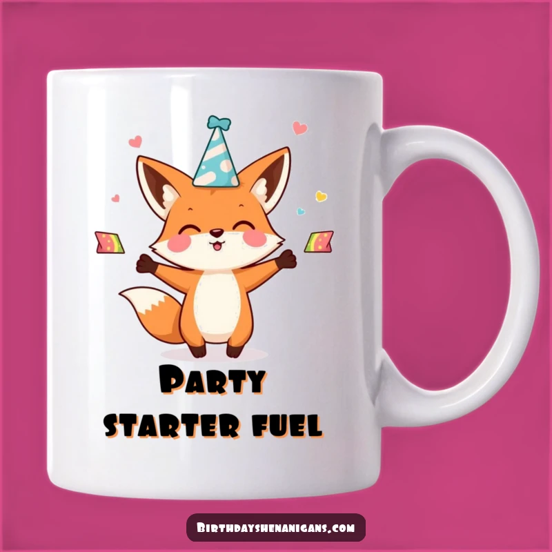 Funny Kawaii Fox Mug: Juggling Hats Enthusiastically for a Joyful Gift