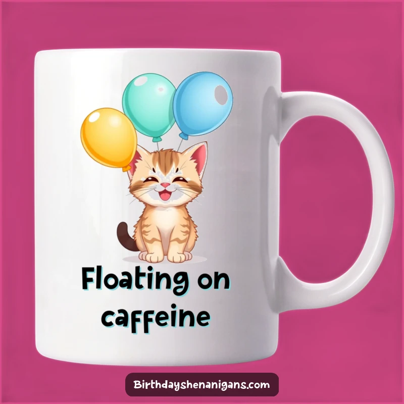 Funny Kitten Balloon Mug - Giggling Surprise Gift for Cat Lovers