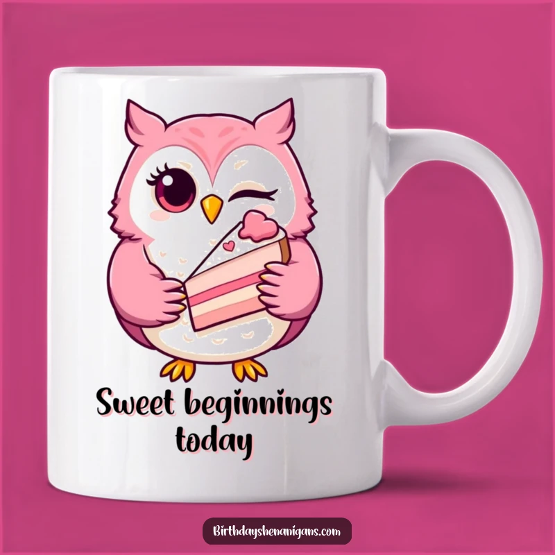 Funny Winking Owl Mug: A Hilarious Treat for Cake Lovers and Night Owls