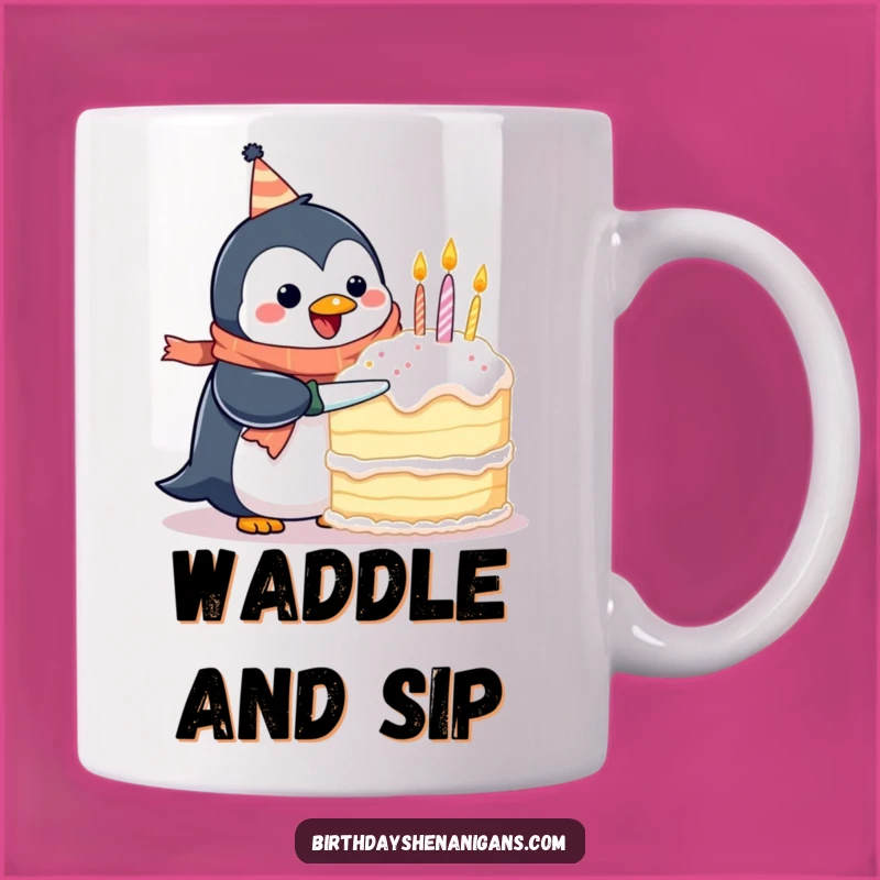 Funny Penguin Birthday Cake Mug: Hilarious Attempt, Perfect Gift For Cake Lovers!