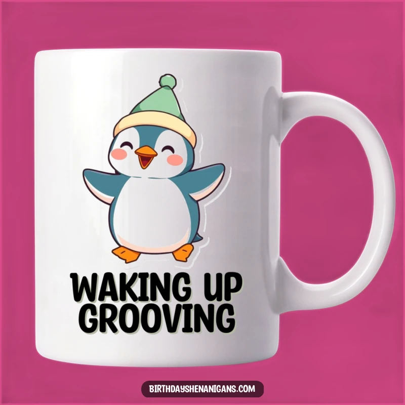Funny Kawaii Penguin Dance Mug: Festive Fun and Hilarious Moves Gift!