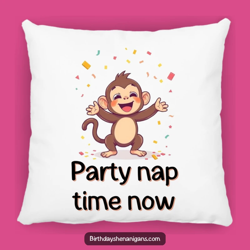 Cozy Funny Kawaii Monkey Confetti Pillow: Cuddle Up with Party Spirit