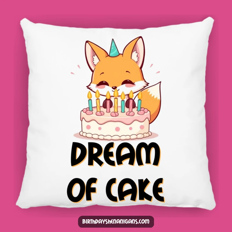 Funny Kawaii Fox Birthday Pillow: Comfy Celebration Accent