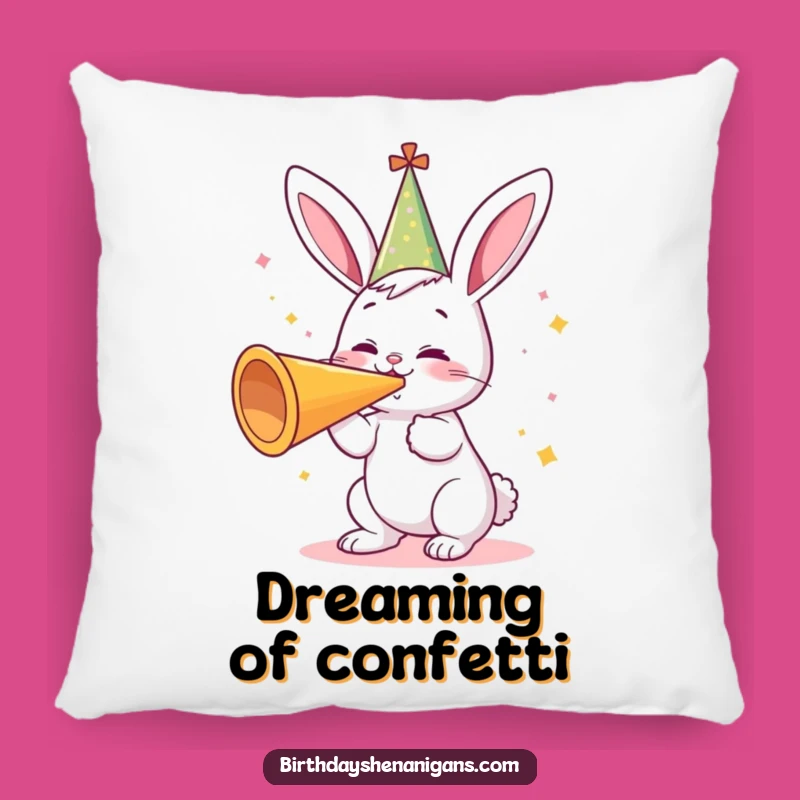 Funny Bunny Party Horn Pillow: Cozy Comfort Meets Hilarious Design, Perfect Funny Gift!