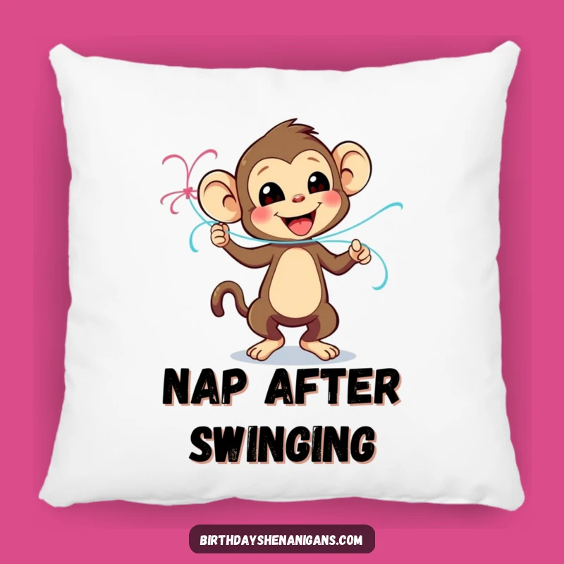 Funny Monkey Party Pillow, Playful Dancer - Soft Funny Gift