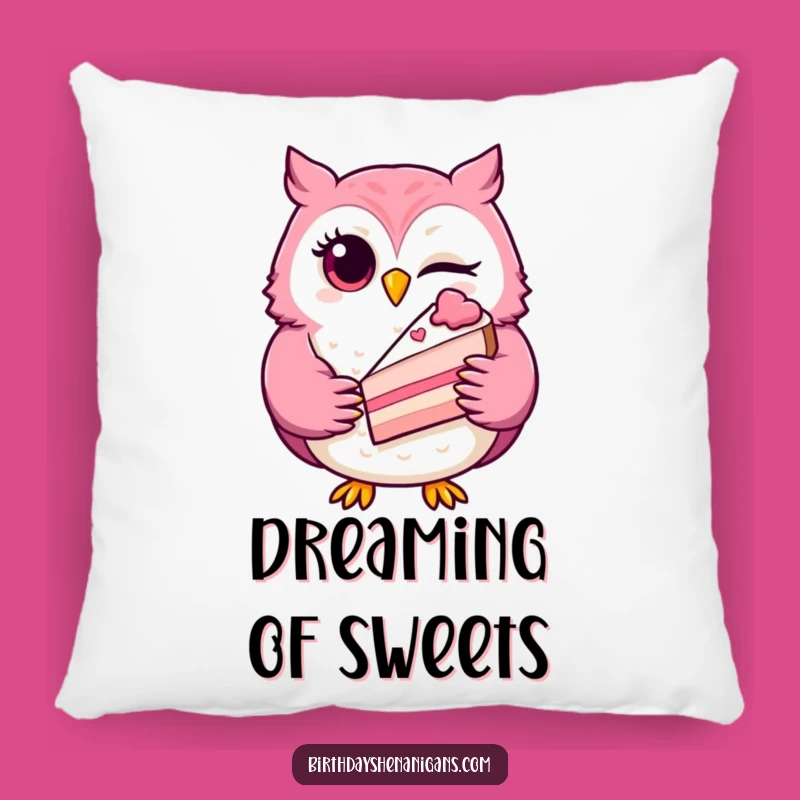 Funny Winking Owl Pillow: Cuddle Up with This Hilarious Treat-Loving Character