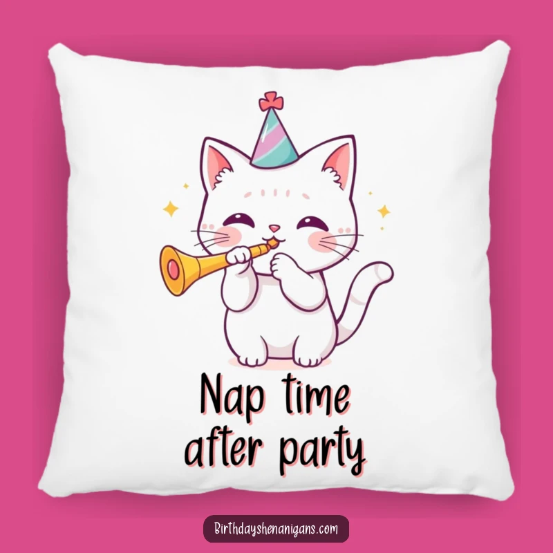 Cozy Funny Kawaii Cat Birthday Pillow - Snuggle Up with Festivity!