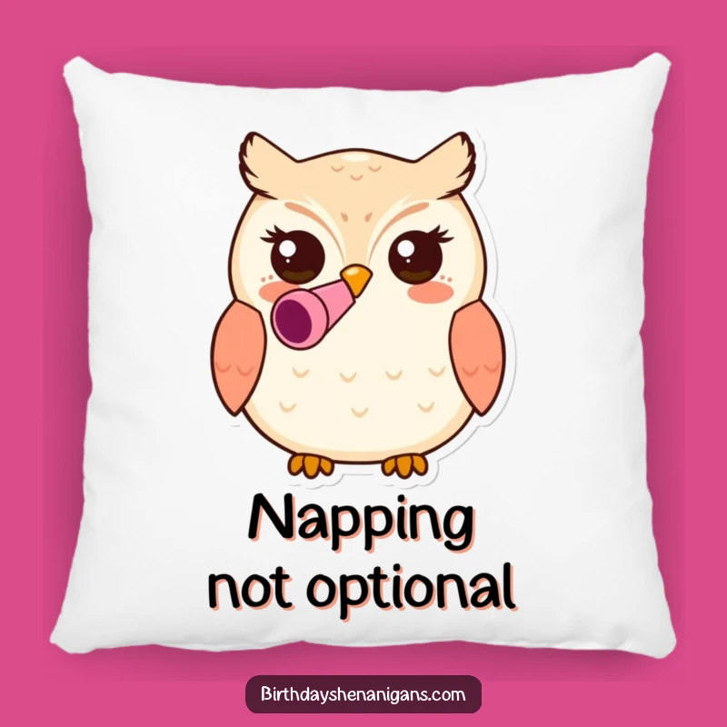 Funny Kawaii Owl Pillow: Soft Party Blower Cushion for Cozy Fun
