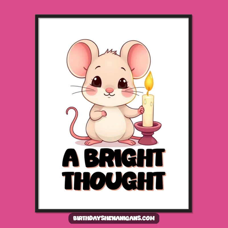 Funny Kawaii Mouse Digital Art: Hilarious Printable Gift for Curious Decor