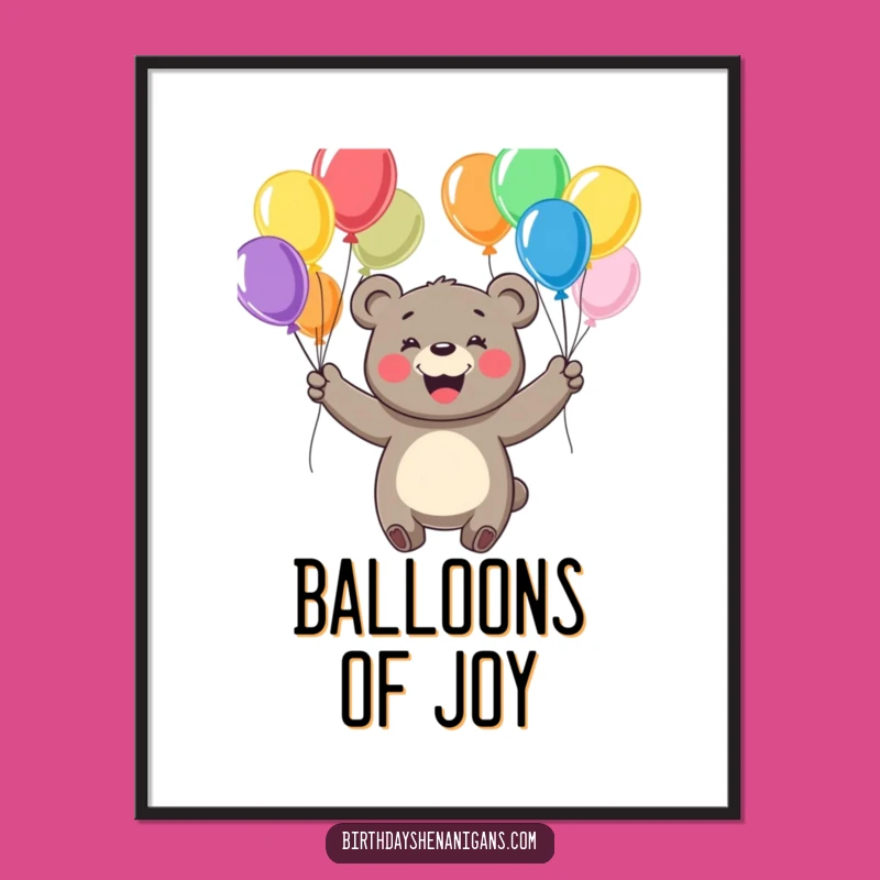 Funny Bear Juggling Digital Print - Instant Cheerful Art Gift