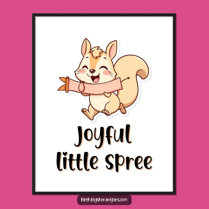 Funny Squirrel Banner Digital Print: Unleash Joyful Art into Your Space