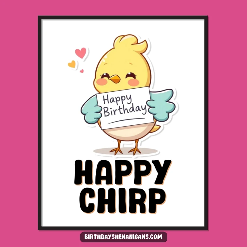 Funny Bird Birthday Digital Print: Instant Cheer for Your Celebration