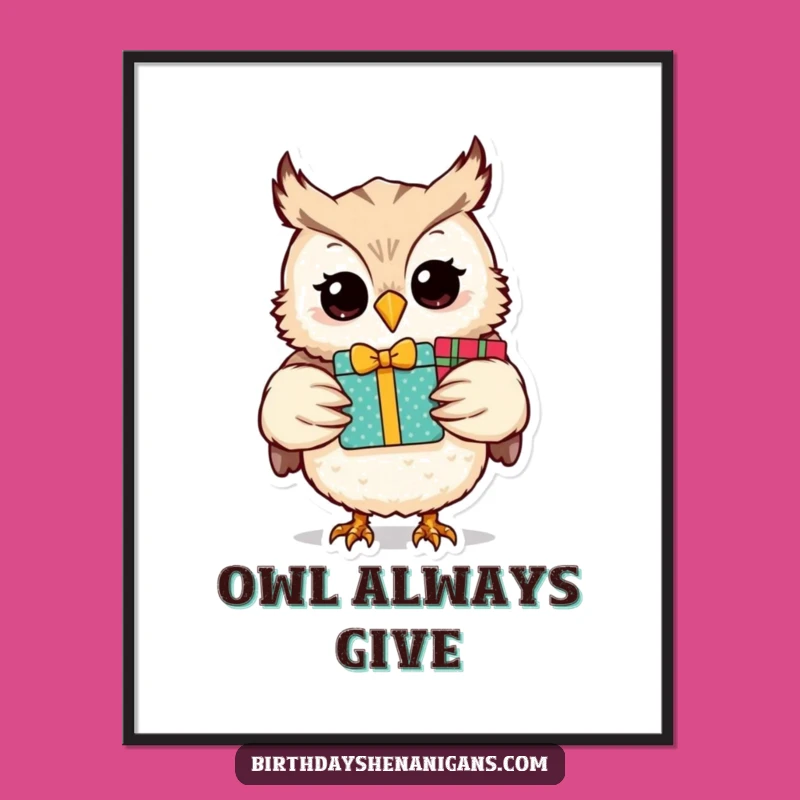 Funny Owl Presents Digital Art: Instant Festive Decor, Unique Gift