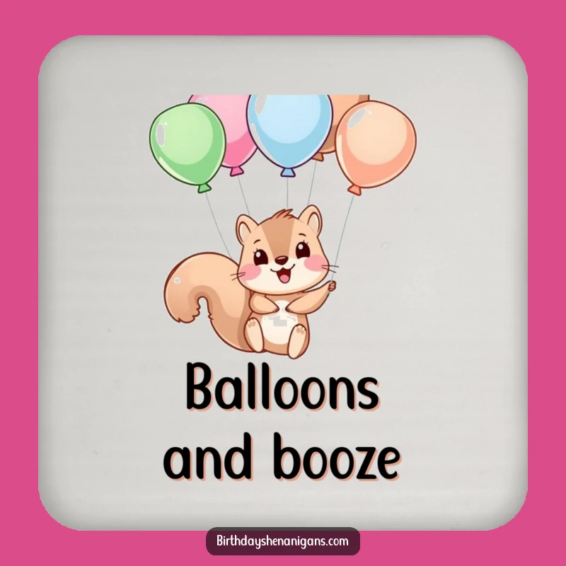 Funny Squirrel Balloon Coaster Set: Protect Surfaces with Hilarious Art