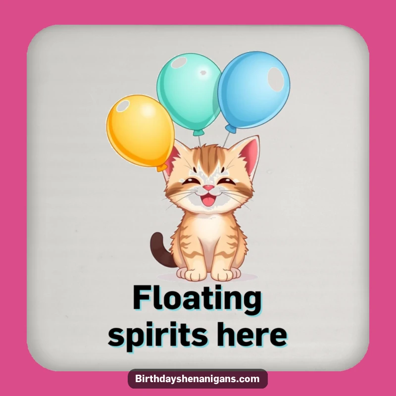 Funny Kitten Balloon Coaster Set - Protect Surfaces with Playful Charm