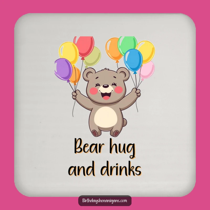 Funny Bear Juggling Coaster - Protects Surfaces with Cheerful Art Gift