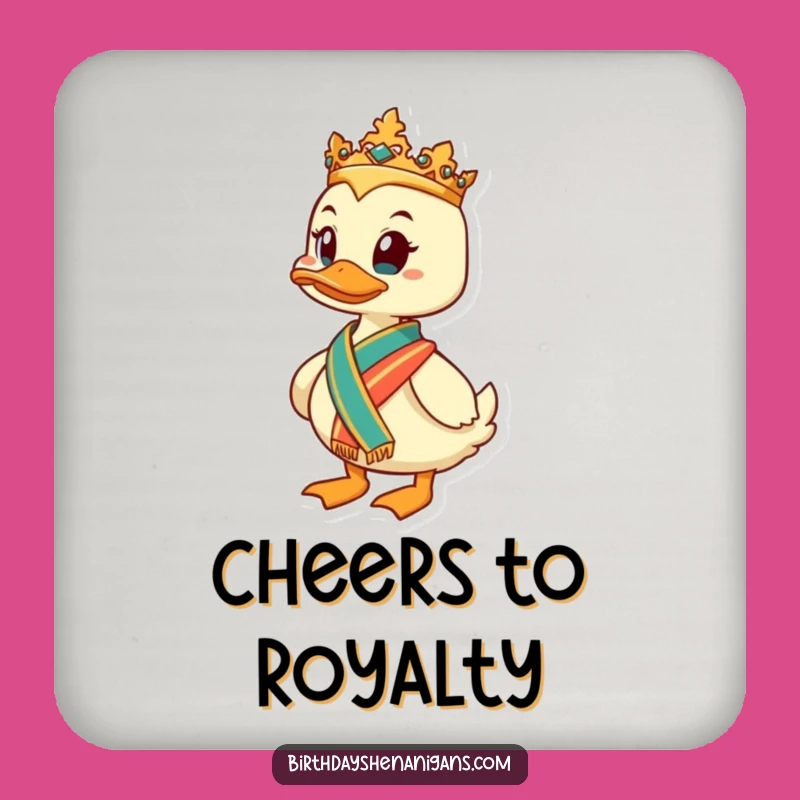 Funny Determined Duck Regal Coaster: Protect Surfaces with Authority