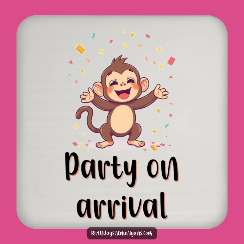 Funny Kawaii Monkey Confetti Coaster: Protect Surfaces with Party Charm