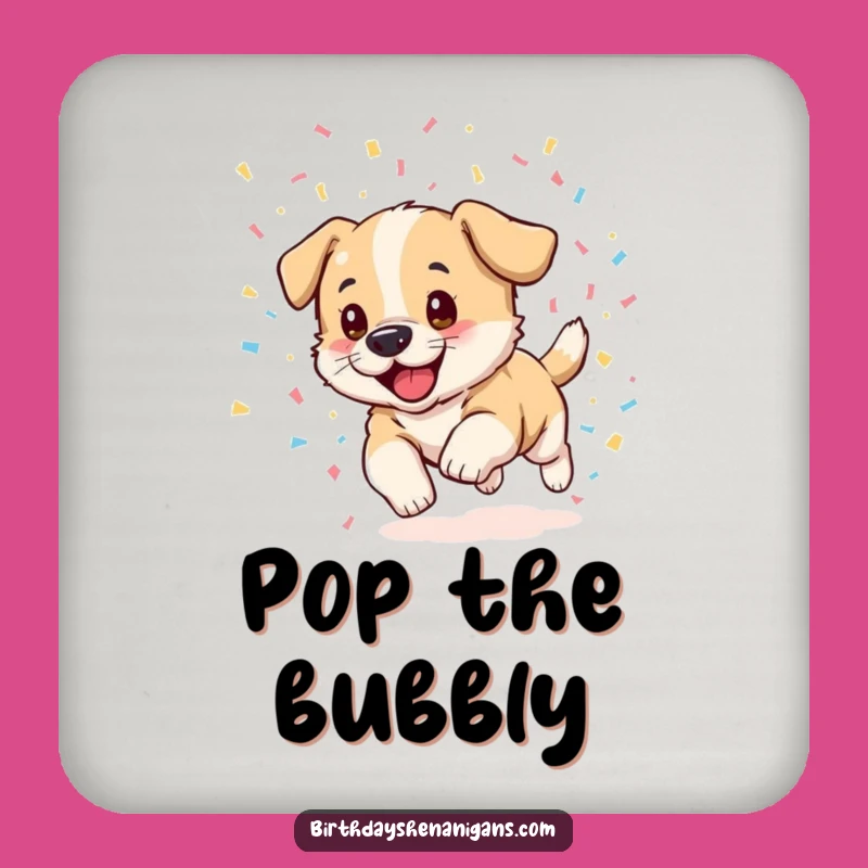 Funny Puppy Confetti Coaster Set - Protect Surfaces with Playful Charm