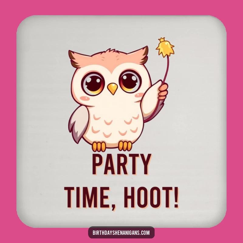 Party Protection: Funny Kawaii Owl Coaster Set