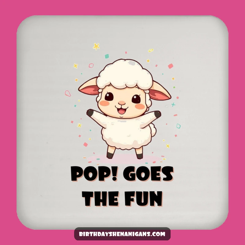 Funny Bouncing Sheep Confetti Coaster: Protect Surfaces with Hilarious Animal Art!