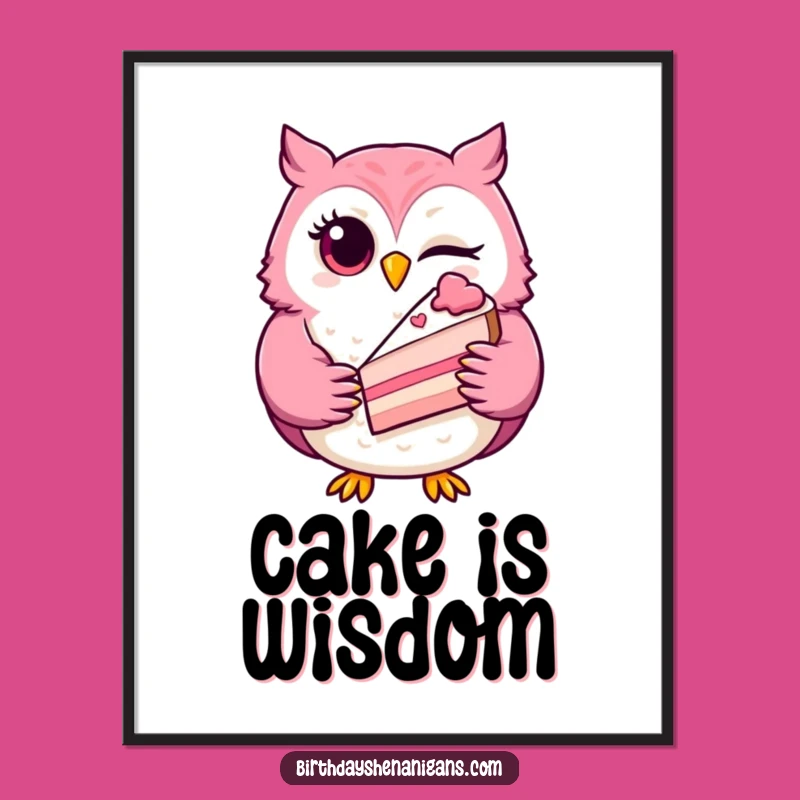 Funny Winking Owl Poster: Bring Sweet Humor to Your Walls with This Playful Art