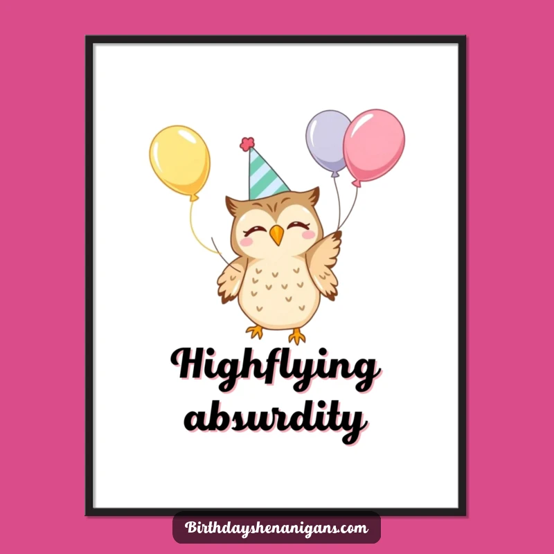 Funny Kawaii Owl Poster: Bring Joyful Juggling Art into Your Space!