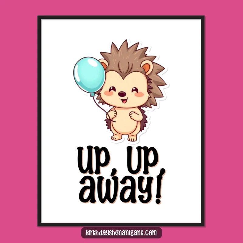 Funny Hedgehog Balloon Poster: Add Sweetness to Your Walls!