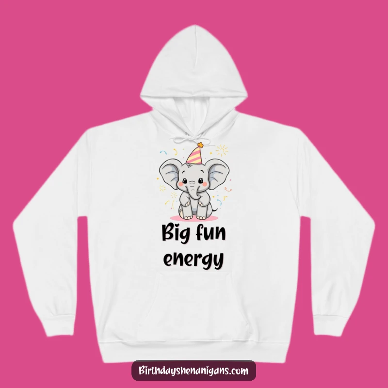 Funny Elephant Hoodie: Cozy Birthday Popper Sweatshirt, Warm & Festive Gift!