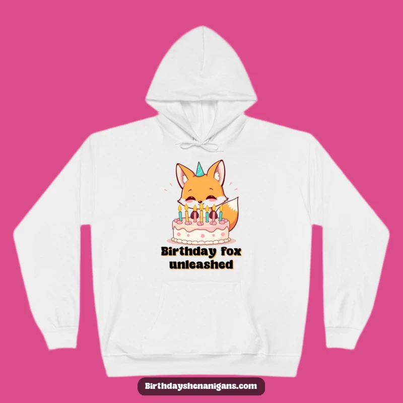 Cozy Funny Kawaii Fox Birthday Hoodie: Warm Wishes Inside